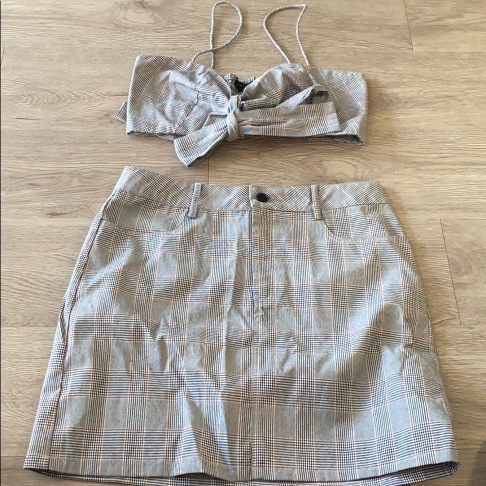 Two piece plaid set